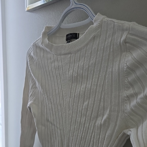 Dynamite White Ribbed Long Sleeve Top - Picture 2 of 5